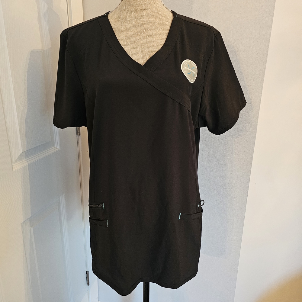 Scrubstar Black V-Neck Women's Top